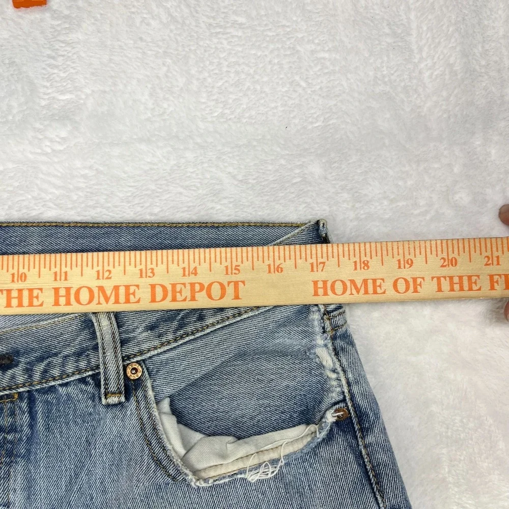 Levi's 501 Taper Jeans Blue Denim Mid Rise Classic Button Fly 34X30 -‎ Flaws